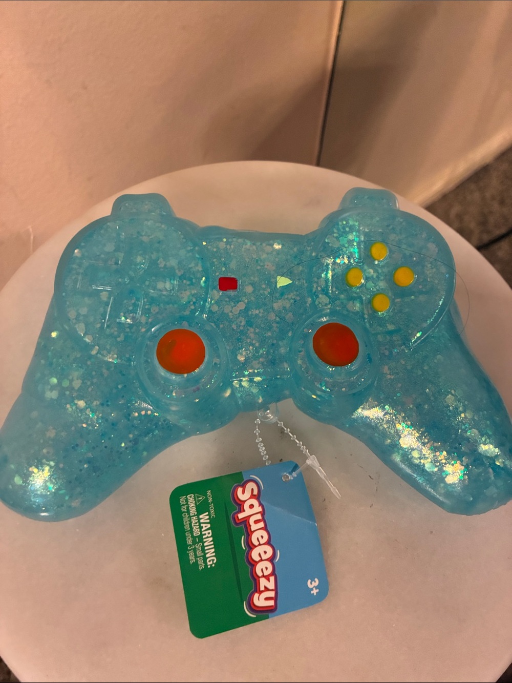 Squeeezy Blue Glitter Game Controller Toy